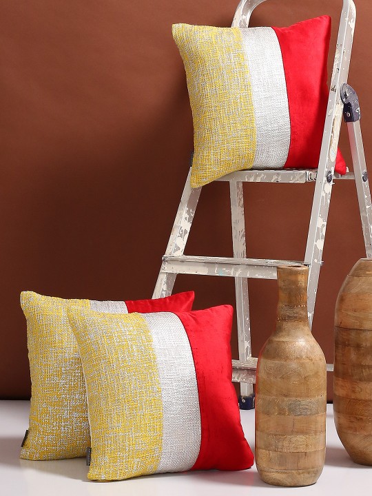 Set of 3 Solid Square Cushion Covers