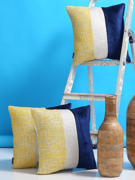 Set of 3 Solid Square Cushion Covers