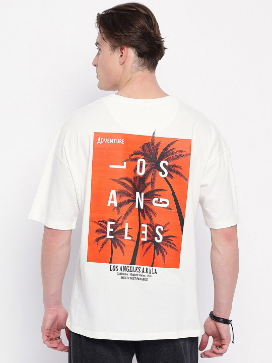 Wear Your Mind Graphic Printed Drop-Shoulder Sleeves Cotton Oversized T-shirt