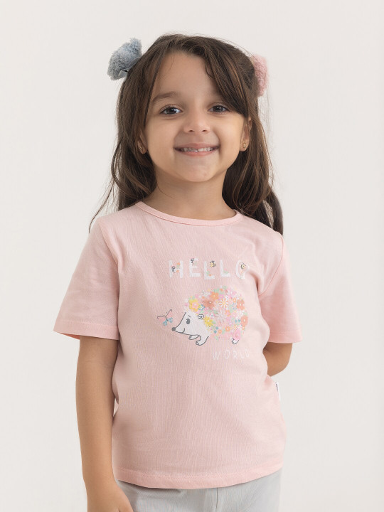 haus & kinder Infant Girls Typography Printed Pure Cotton T-shirt