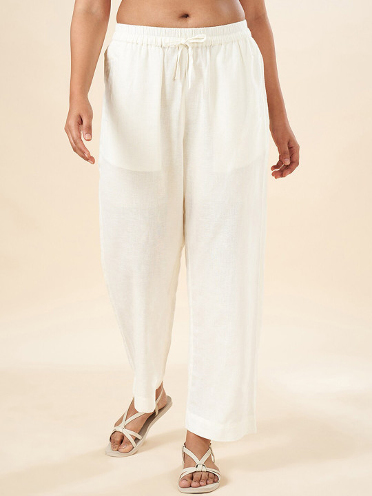 AKKRITI BY PANTALOONS Women Mid Rise Parallel Trousers