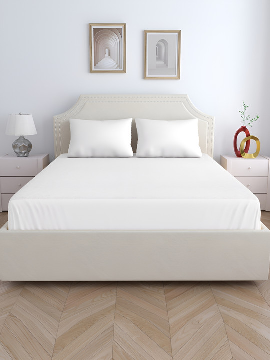 Home Ecstasy White Polyester Water Resistant Mattress Protector