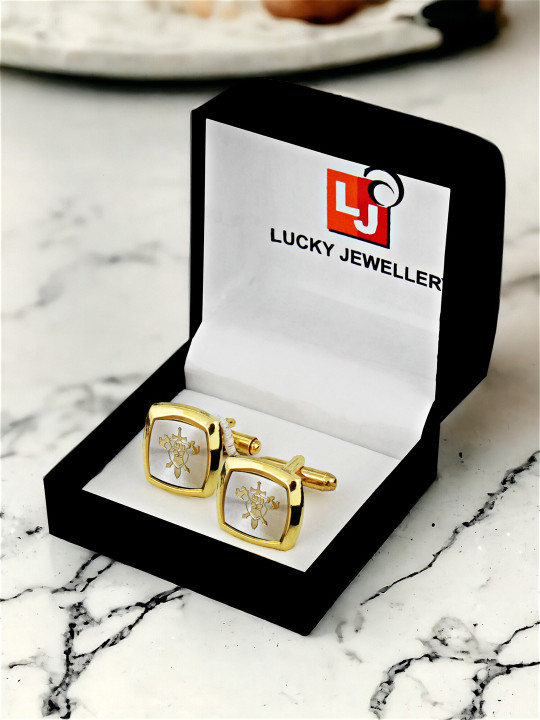 LUCKY JEWELLERY Gold Plated Formal Cuff Shirt Button, Blazer Cufflinks