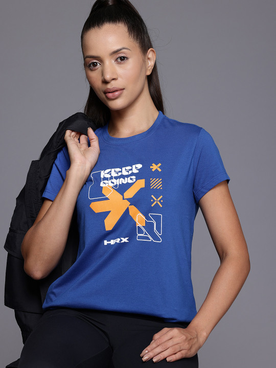 HRX by Hrithik Roshan Women Brand Logo Printed T-shirt