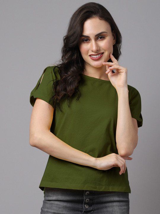 Friskers Round Neck Short Sleeves Cotton T-shirt