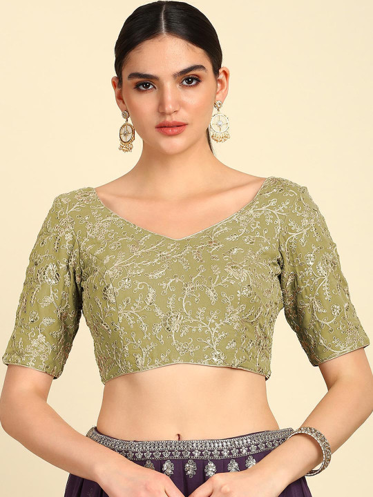 Soch Embroidered Saree Blouse