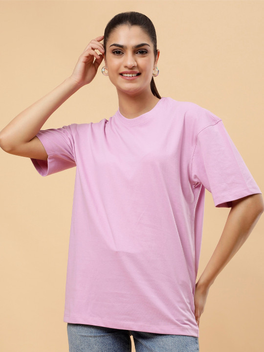 PockMAN Round Neck Drop Shoulder Cotton Oversized T-shirt
