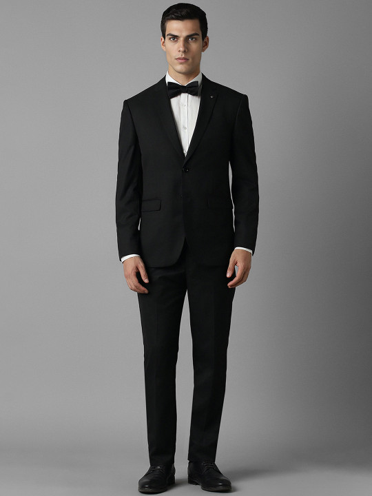 Louis Philippe Men Checked Slim-Fit Single-Breasted Two-Piece Formal Suit