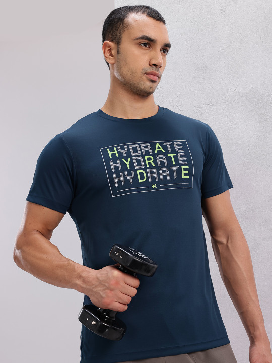 HRX by Hrithik Roshan Men Typography Printed Rapid-Dry Sports T-shirt