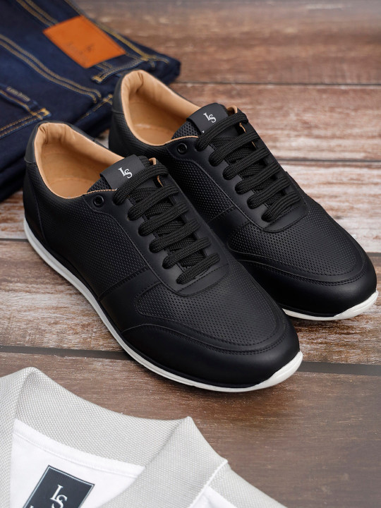 LOUIS STITCH Men's Casual Diamond Embossed Sneakers