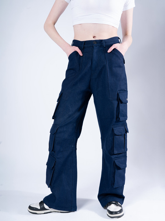 Stylecast X Hersheinbox Women Pure Cotton High-Rise Cargos Trousers