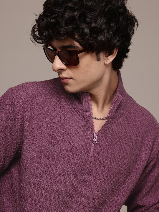 Roadster The Lifestyle Co. Pure Acrylic Self-Design Pullover