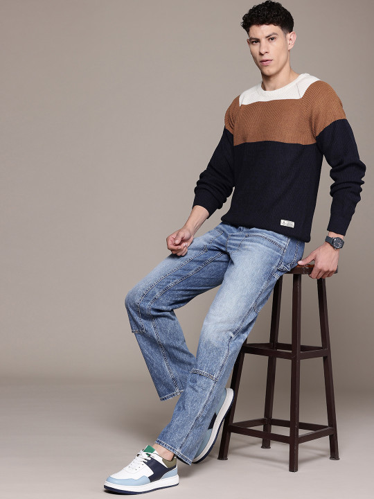 Roadster The Lifestyle Co. Acrylic Colourblocked Pullover