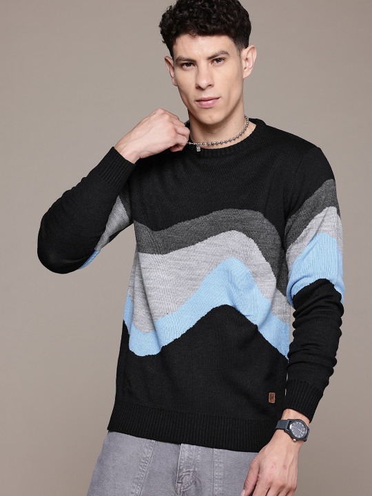Roadster The Lifestyle Co. Pure Acrylic Colourblocked Pullover