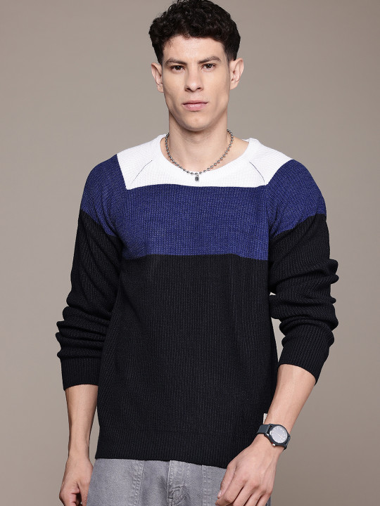 Roadster The Lifestyle Co. Pure Acrylic Colourblocked Pullover