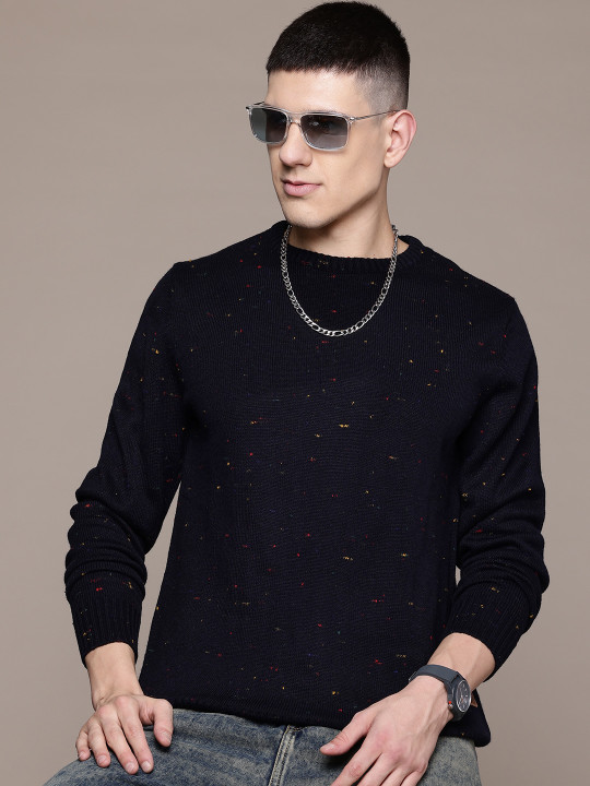 Roadster The Lifestyle Co. Speckled Pullover with Brand-Logo Detail