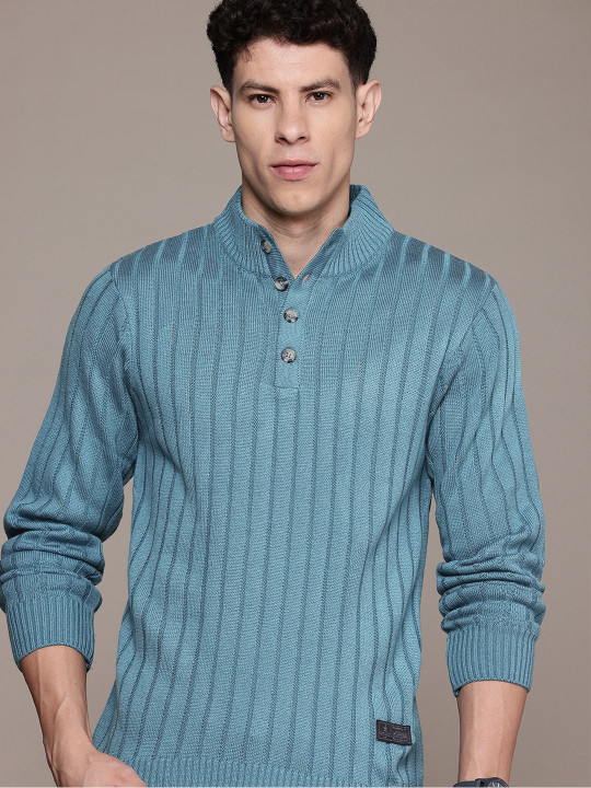 Roadster The Lifestyle Co. Pure Acrylic Self-Striped Pullover
