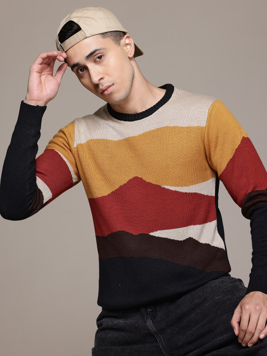 Roadster The Lifestyle Co. Acrylic Colourblocked Pullover