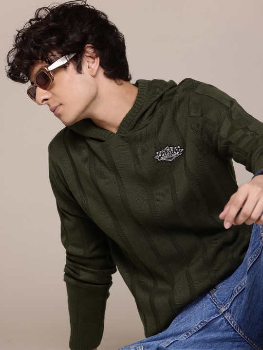 Roadster The Lifestyle Co. Ribbed Acrylic Hooded Pullover