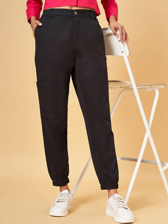 YU by Pantaloons Women Relaxed-Fit Mid-Rise Joggers