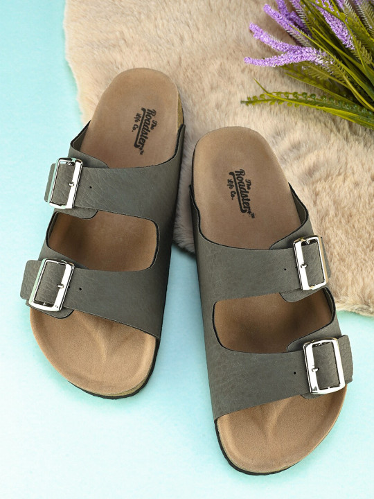 Roadster The Lifestyle Co. Men Olive Slip-On Casual Sandals