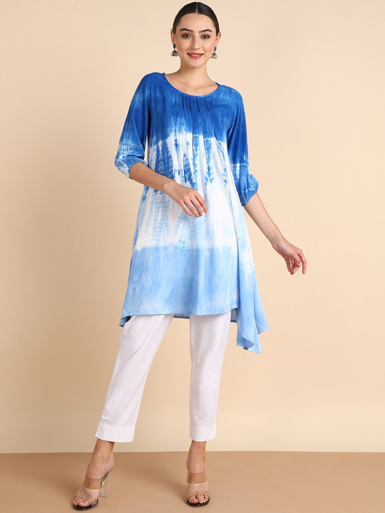 Maaesa Tie and Dye Dyed A-Line Dress