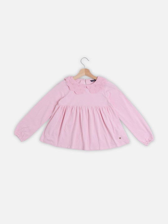 Allen Solly Junior Girls Puff Sleeves Cotton Top