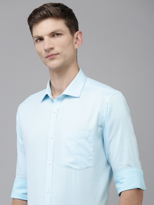 Park Avenue Slim Fit Self Design Textured Pure Cotton Formal Shirt
