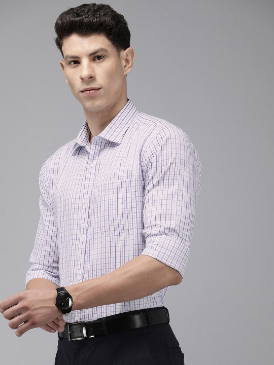 Park Avenue Slim Fit Opaque Checked Formal Shirt