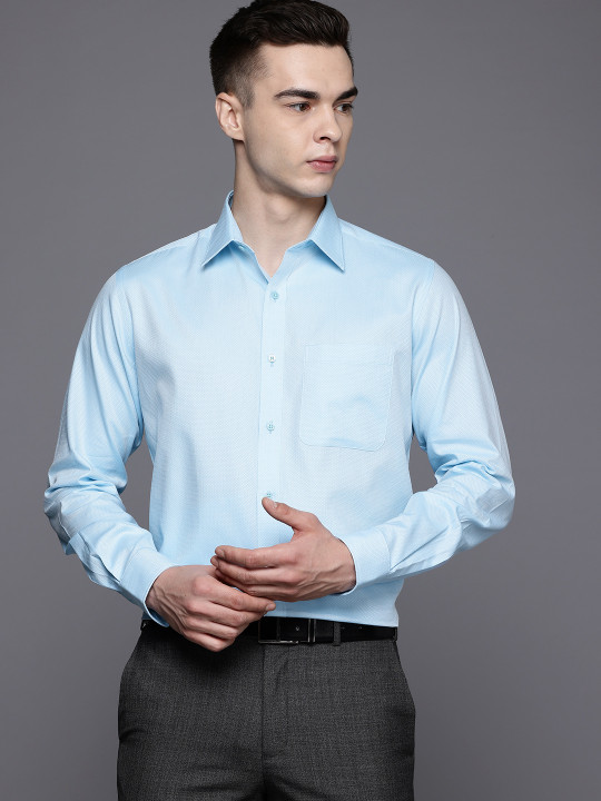 Raymond Textured Pure Cotton Slim Fit Formal Shirt
