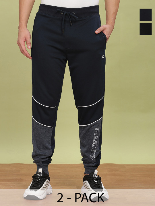 Force NXT Men's Super Combed Cotton Colorblocked Joggers