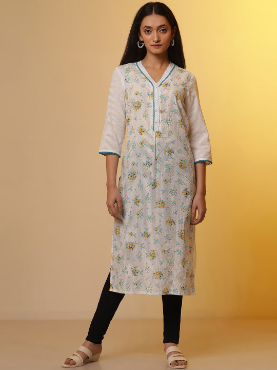 AURELIA Floral Printed Straight Kurta With Legging