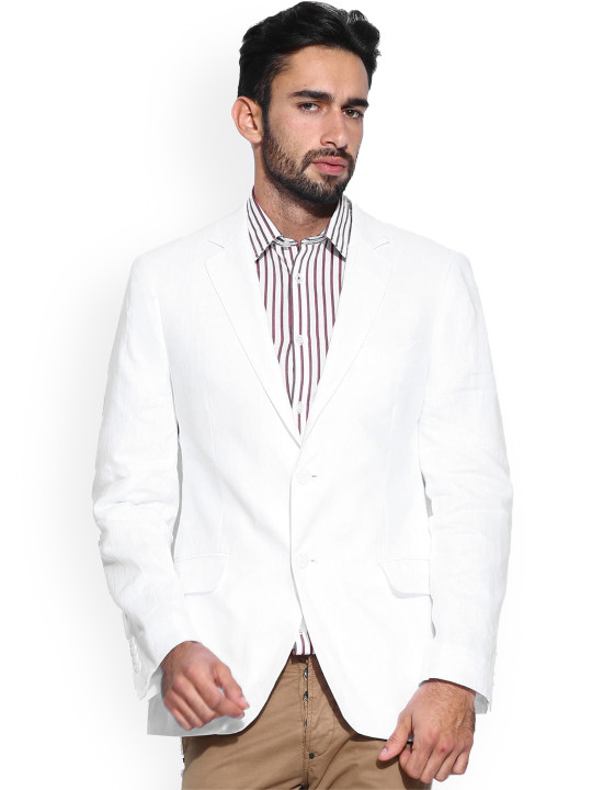 Shaftesbury London Single-Breasted Satin Slim-Fit Formal Blazer