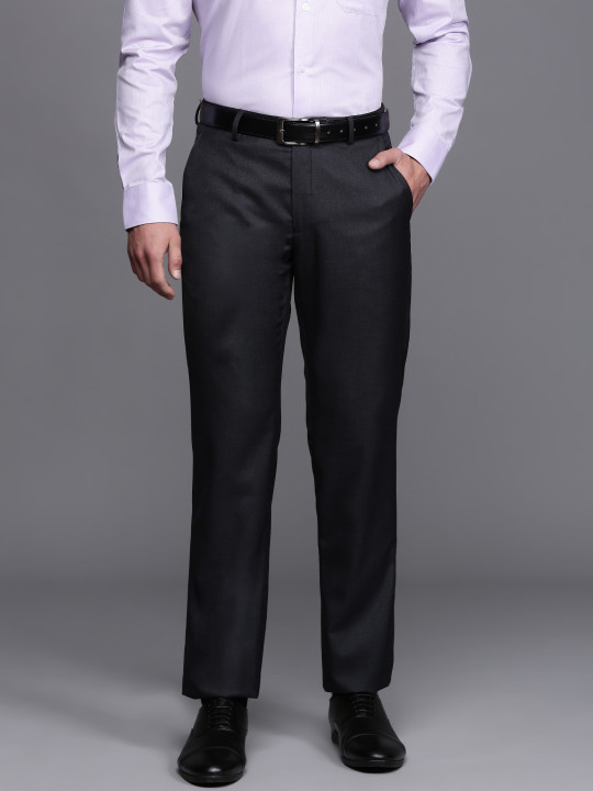 Louis Philippe Men Solid Formal Trousers