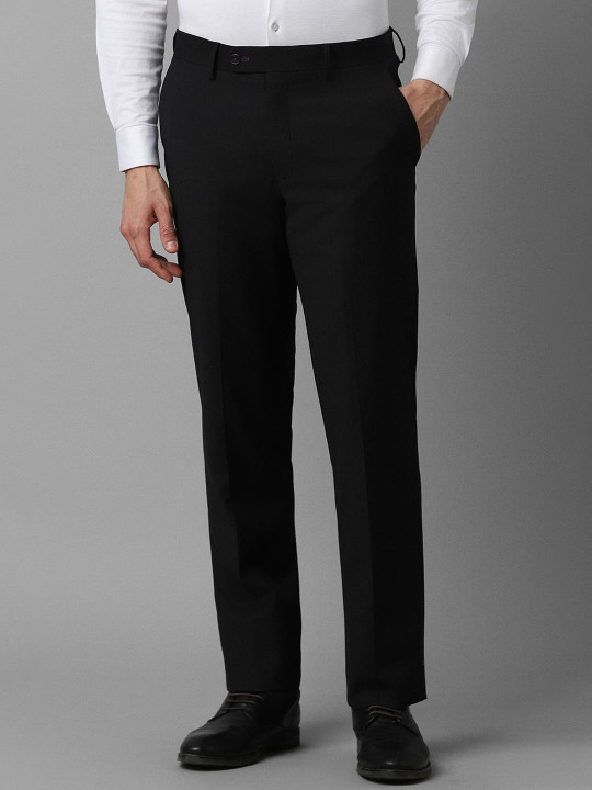 Luxure by Louis Philippe Men Slim Fit Mid-Rise Formal Trousers