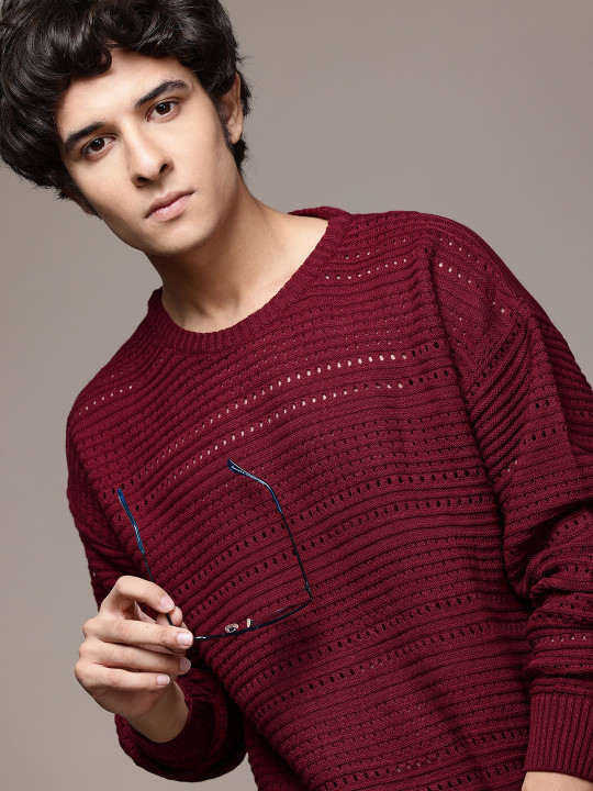 Roadster The Lifestyle Co. Open Knit Acrylic Pullover