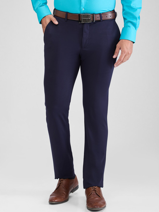 Raymond Men Slim Fit Mid-Rise Easy Wash Formal Trousers