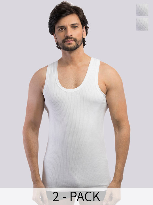 VIP Pack Of 2 Sweat Absorbency Pure Cotton Basic Innerwear Vests