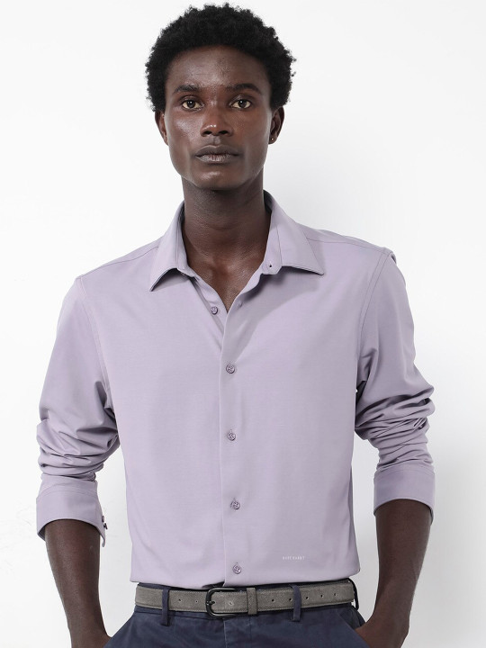 RARE RABBIT Men Flyknit Power Stretch Knitted Shirt