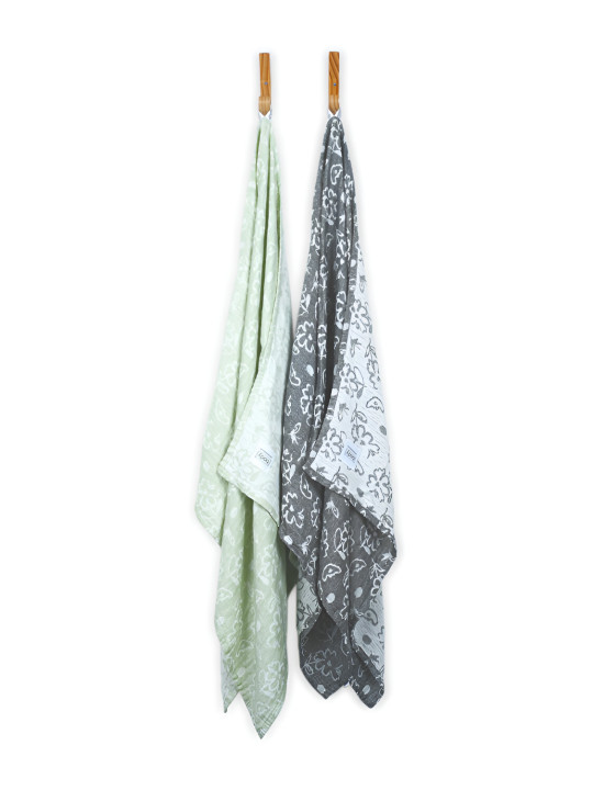 Doctor Towels Banana Jacquard 300GSM Antimicrobial 2PCs Adult Regular Bath Towel-30x59In