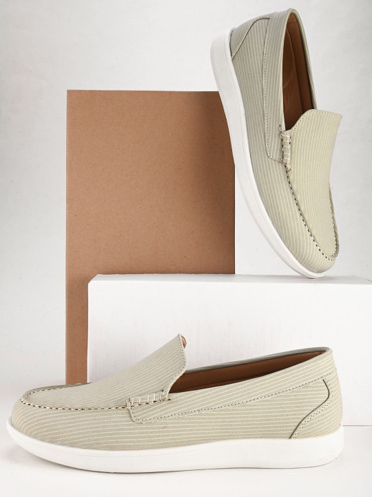 Mast & Harbour Men Striped Suede Slip-On Sneakers
