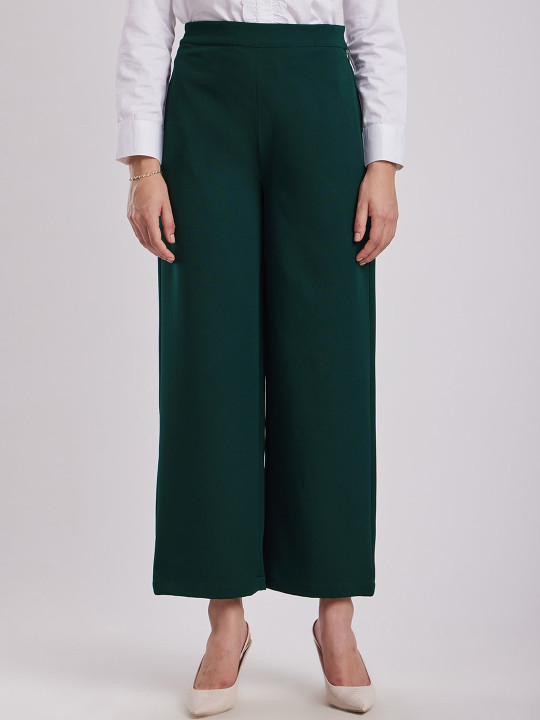 FABLE STREET Women Cropped Parallel Trousers