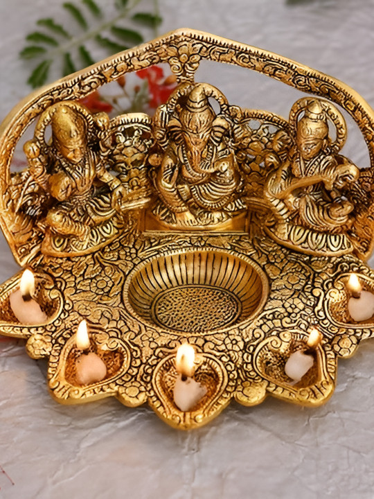 Aura Ganesha Diwali Metal Easy to Clean Diyas