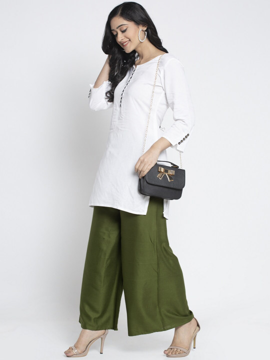 GRACIT Mid Rise Flared Ethnic Palazzo