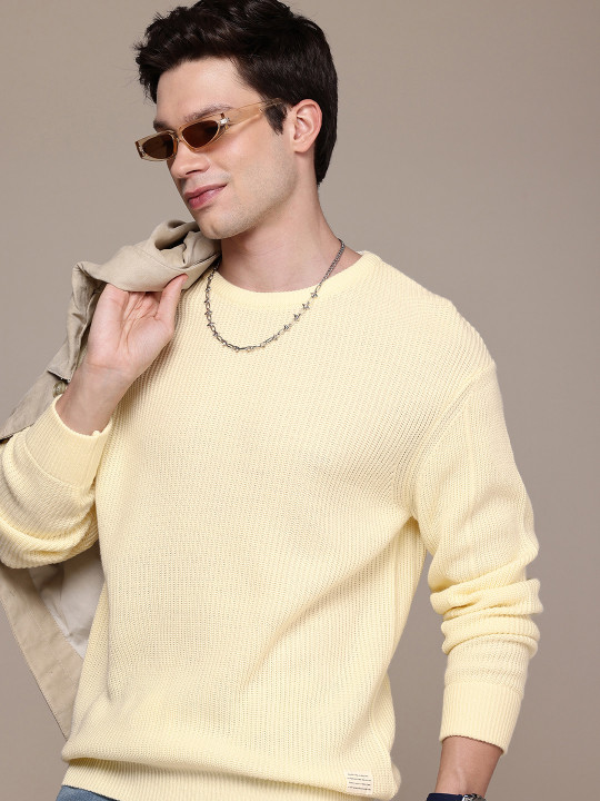 WROGN Cable Knit Oversized Fit Pullover Sweater