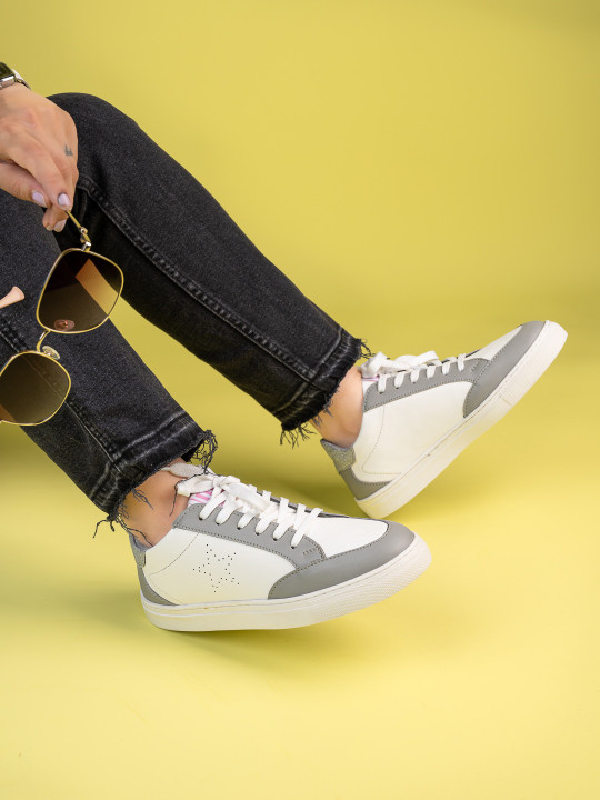 DressBerry Women Grey Round Toe Lightweight Sneakers