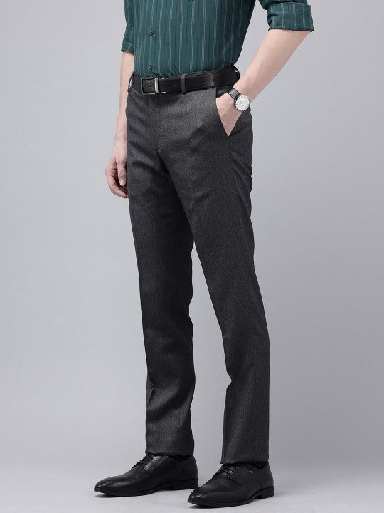 Arrow Men Hudson Tailored Fit Textured Formal Trousers