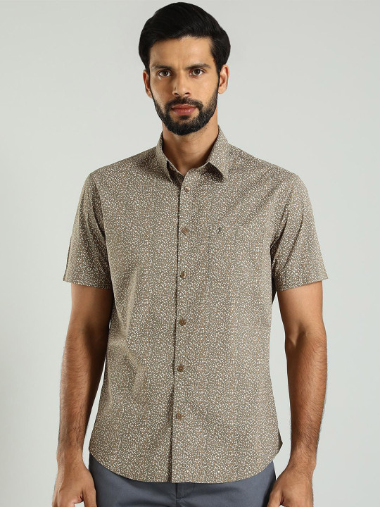 Indian Terrain Men Classic Slim Fit Floral Opaque Printed Casual Shirt