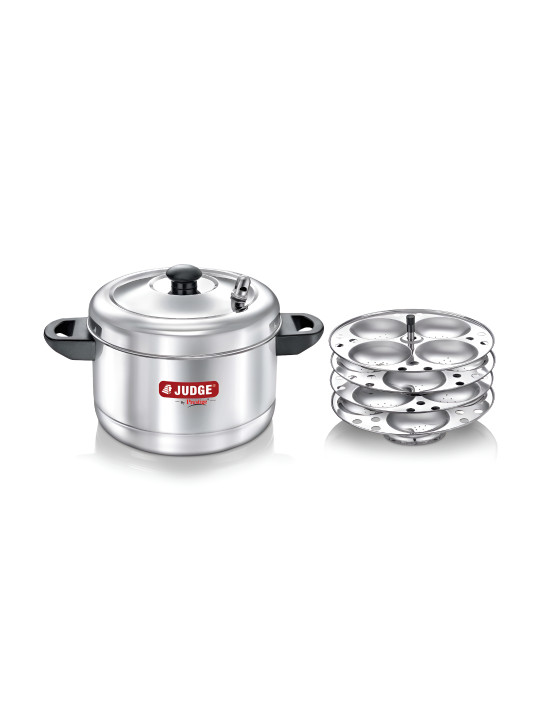 JUDGE By Prestige Stainless Steel Idli Cooker with 4 Plates Gas & Induction Compatible