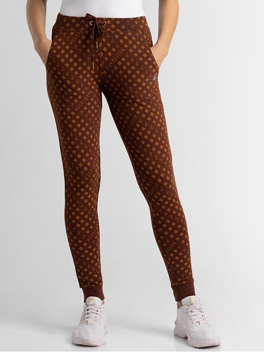 Van Heusen Graphic Printed Mid-Rise Pure Cotton Joggers